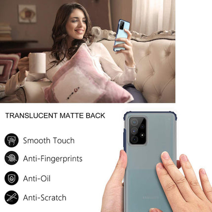 Shield Frosted Acrylic Back Shock Proof Case Cover for Samsung Galaxy A73 (5G) (Blue)
