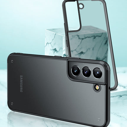 Shield Frosted Acrylic Back Shock Proof Case Cover for Samsung Galaxy S22 + ( Plus ) (Black)