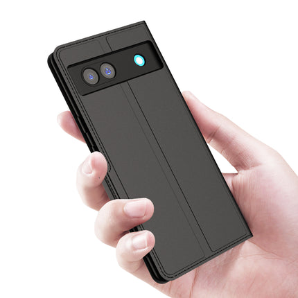 Mobizang Noble Slim Magnetic Leather Flip Case Cover for Google Pixel 7A | Card Holder Stand Leather Flip Wallet Case (Black)