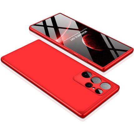 Double Dip Full 360 Protection Back Case Cover for Samsung Galaxy S22 Ultra (Red)