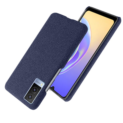 Woven Soft Fabric Case for Vivo V21E (5G)  Back Cover, Shock Protection Slim Hard Anti Slip Back Cover (Blue)