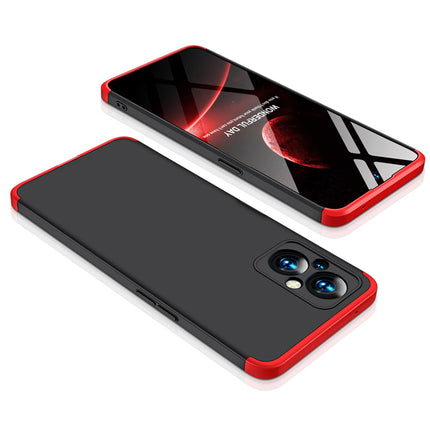 Double Dip Full 360 Protection Back Case Cover for Oppo F21 PRO (5G) (Red , Black)