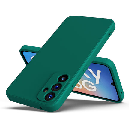 Mobizang Matte Lens Protective Flexible Back Cover for Samsung Galaxy A34 (5G) | Slim Silicone with Soft Lining Shockproof Full Body Bumper Case (Green)