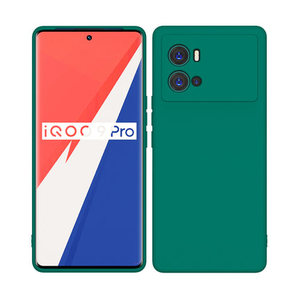 Matte Lens Protective Back Cover for Vivo IQOO 9 Pro , Slim Silicone with Soft Lining Shockproof Flexible Full Body Bumper Case (Green)