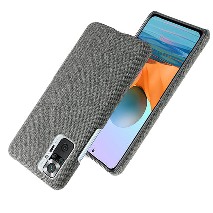 Woven Soft Fabric Case for Redmi Note 10 Pro / Note 10 Pro Max Back Cover, Shock Protection Slim Hard Anti Slip Back Cover (Grey)