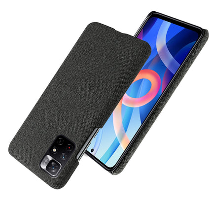 Woven Soft Fabric Case for Redmi Note 11T (5G) Back Cover, Shock Protection Slim Hard Anti Slip Back Cover (Black)