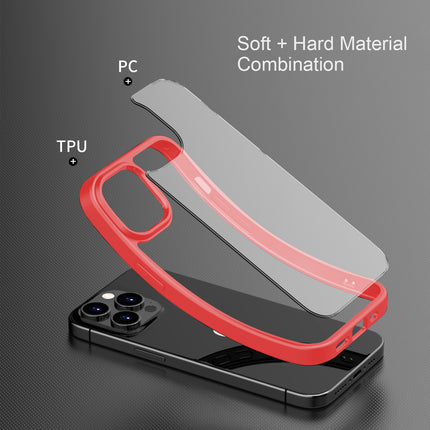 Mobizang Hawkeye Clear Back Cover for Apple iPhone 15 Pro | Camera Lens Protector Shockproof Slim Clear Case Cover (Red)