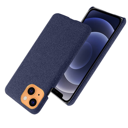 Woven Soft Fabric Case for Apple iPhone 13 Back Cover, Shock Protection Slim Hard Anti Slip Back Cover (Blue)