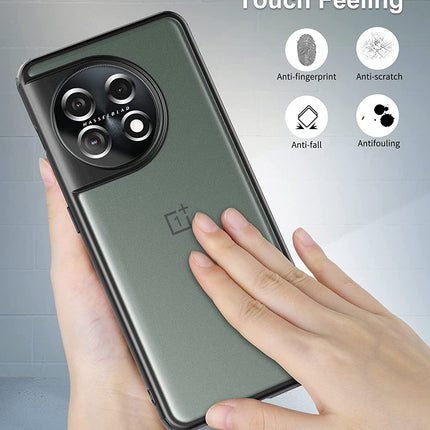 Mobizang Shield Frosted Acrylic Back Shock Proof Case Cover for OnePlus 11 (Black)