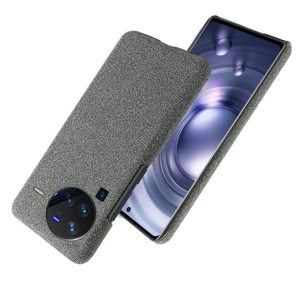 Mobizang Woven Soft Fabric Case for Vivo X80 Pro (5G) Back Cover,  Shock Protection Slim Hard Anti Slip Back Cover (Grey)