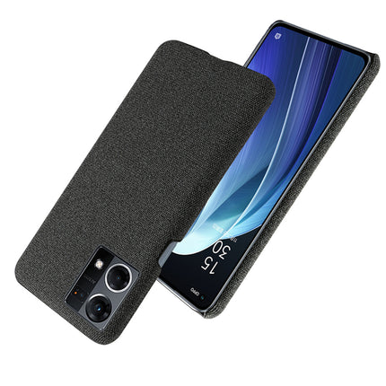 Mobizang Woven Soft Fabric Case for Oppo F21 PRO, 4G Back Cover,  Shock Protection Slim Hard Anti Slip Back Cover (Black)