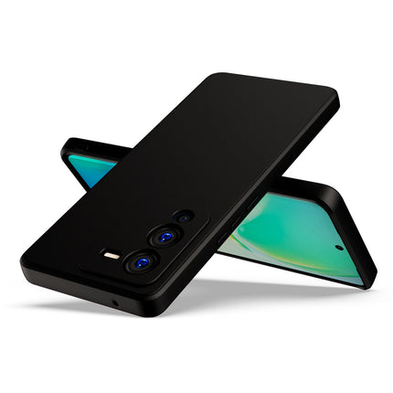 Mobizang Matte Lens Protective Shockproof Flexible Back Cover for Vivo V25 PRO (5G) , Slim Silicone with Soft Lining Shockproof Flexible Full Body Bumper Case (Black)