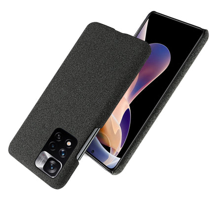 Woven Soft Fabric Case for Xiaomi 11i HyperCharge Back Cover, Shock Protection Slim Hard Anti Slip Back Cover (Black)