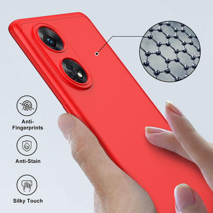 Mobizang Double Dip Full 360 Protection Back Case Cover for Oppo Reno 8T (5G) (Red)