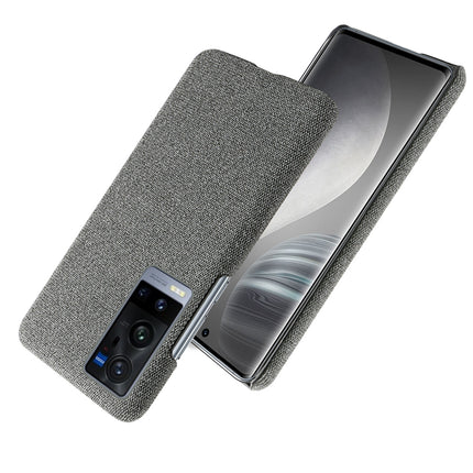 Woven Soft Fabric Case for Vivo X60 Pro Plus Back Cover, Shock Protection Slim Hard Anti Slip Back Cover (Grey)