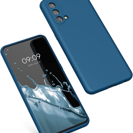 Matte Lens Protective Back Cover for OnePlus Nord CE (5G) / One Plus Nord CE (5G) , Slim Silicone with Soft Lining Shockproof Flexible Full Body Bumper Case , Blue