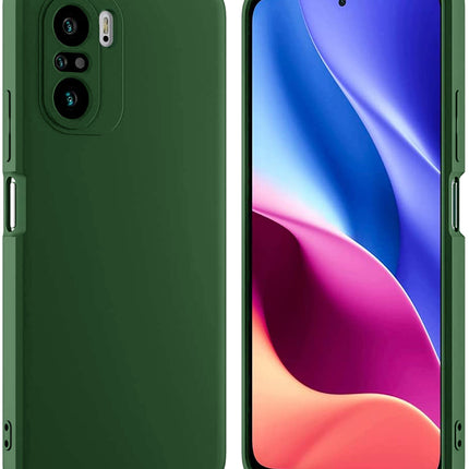 Matte Lens Protective Back Cover for Xiaomi 11X Pro / Mi 11X , Slim Silicone with Soft Lining Shockproof Flexible Full Body Bumper Case (Green)