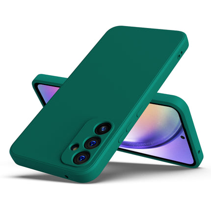 Mobizang Matte Lens Protective Flexible Back Cover for Samsung Galaxy A54 (5G) | Slim Silicone with Soft Lining Shockproof Full Body Bumper Case (Green)