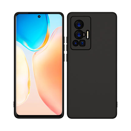 Matte Lens Protective Back Cover for Vivo X70 Pro , Slim Silicone with Soft Lining Shockproof Flexible Full Body Bumper Case (Black)