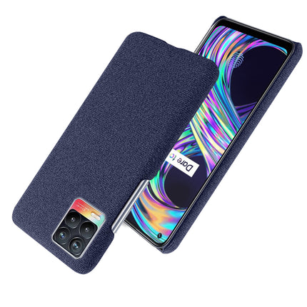 Woven Soft Fabric Case for Realme 8 Pro / Realme 8 (4G) Back Cover, Shock Protection Slim Hard Anti Slip Back Cover (Blue)