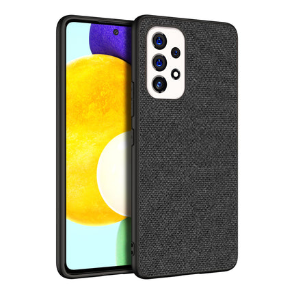 Soft Fabric Hybrid Protective Back Case Cover for Samsung Galaxy A33 (5G) (Black)