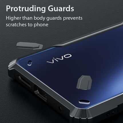 Mobizang Bull Back Cover for Vivo V23E (5G), Shockproof Slim Hybrid Clear Case (Black)