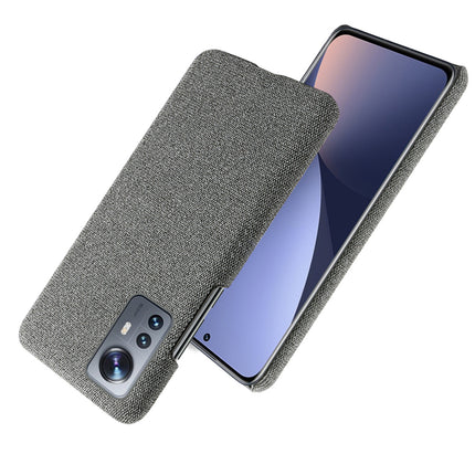 Mobizang Woven Soft Fabric Case for Xiaomi 12 Pro (5G) Back Cover,  Shock Protection Slim Hard Anti Slip Back Cover (Grey)