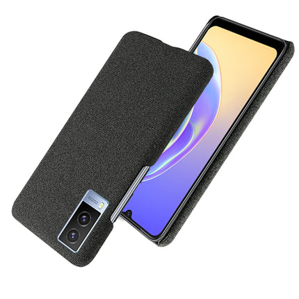 Woven Soft Fabric Case for Vivo V21E (5G) Back Cover, Shock Protection Slim Hard Anti Slip Back Cover (Black)