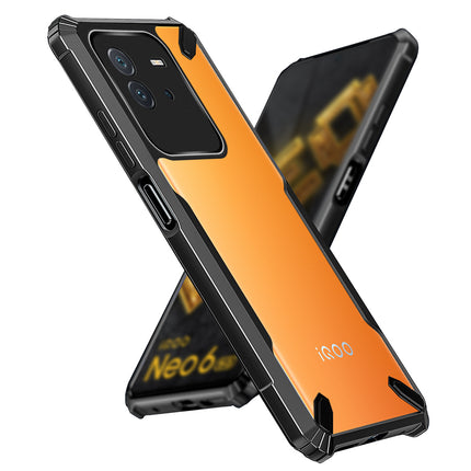 Mobizang Bull Back Cover for IQOO Neo 6 (5G) , [Military Grade Protection] Shock Proof Slim Hybrid Bumper Case (Black)