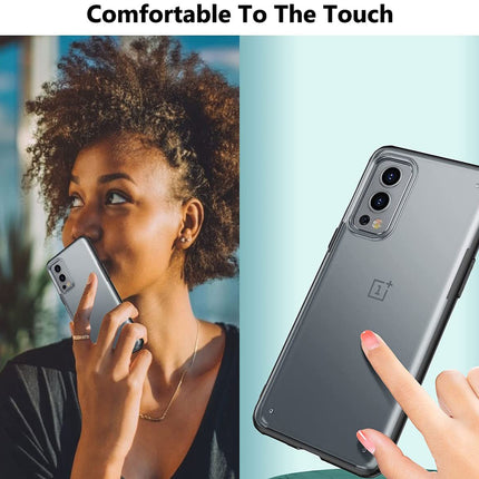 Shield Frosted Acrylic Back Shock Proof Case Cover for OnePlus Nord 2 (5G) /One PlusNord 2  (5G) (Black)