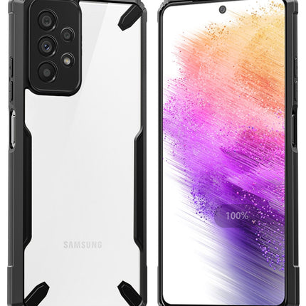 Mobizang Bull Back Cover for Samsung Galaxy A33 (5G), Shockproof Slim Hybrid Clear Case (Black)