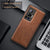 Tux Back Case For Vivo X70 Pro , Slim Leather Case with Soft Edge Shockproof Back Cover (Brown)