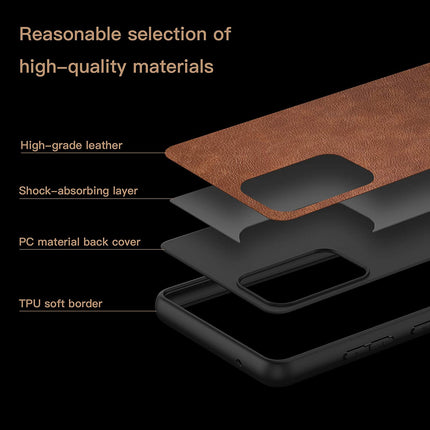 Tux Back Case for Vivo X60 , Slim Leather Case with Soft Edge Shockproof Back Cover (Brown)