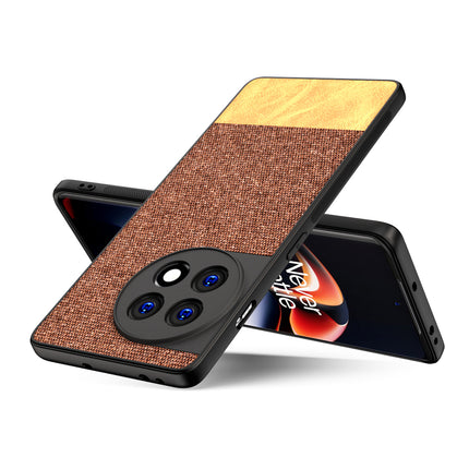 Mobizang Soft Fabric & Leather Hybrid for OnePlus 11R Back Cover | Shockproof Hybrid Slim Hard Anti Slip Back Case (Brown)