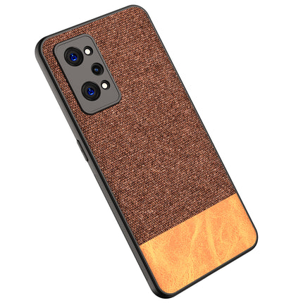 Mobizang Soft Fabric & Leather Hybrid Protective Case Cover for Realme GT NEO 3T (Brown)