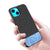 Soft fabric & Leather Hybrid Protective Case Cover for Apple iphone 13 Mini (Black,Blue)