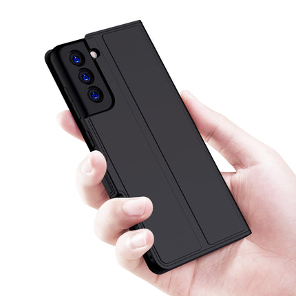 Mobizang Noble Slim Magnetic Leather Flip Case Cover for Samsung Galaxy S21 FE (Black)