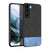 Soft Fabric & Leather Hybrid Protective Case Cover for Samsung Galaxy S22 (Black,Blue)