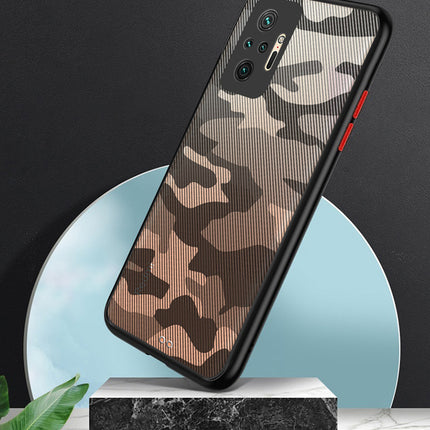 Camouflage Paper Thin Back Cover For Xiaomi Redmi Note 10 Pro /  Note 10 Pro Max , Super Slim Matte Translucent Full Protection Back Case (Black)