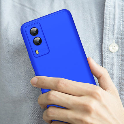 Double Dip Full 360 Protection Back Case Cover for Vivo V21E (5G) (Blue)