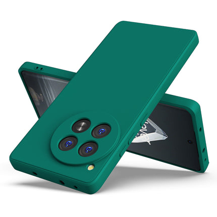 Mobizang Matte Protective Lens Flexible Back Cover for Oneplus 12R | Slim Silicone with Soft Lining Shockproof Full Body Bumper Case (Green)