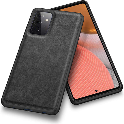 Tux Back Case for Samsun Galaxy A52 , Slim Leather Case with Soft Edge Shockproof Back Cover (Black)