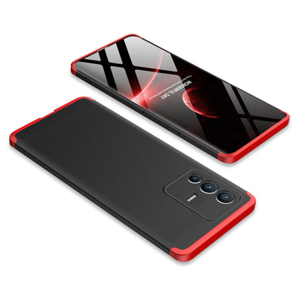 Double Dip Full 360 Protection Back Case Cover for Vivo V23 PRO (5G) (Red , Black)