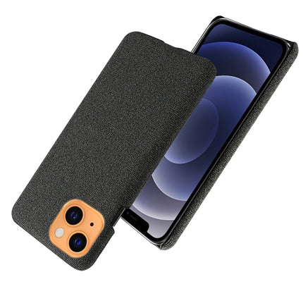 Woven Soft Fabric Case for Apple iPhone 13 Back Cover, Shock Protection Slim Hard Anti Slip Back Cover (Black)