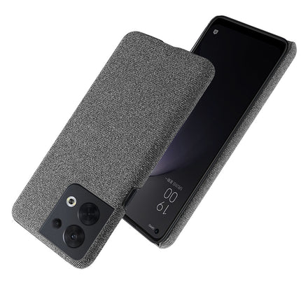 Mobizang Woven Soft Fabric Case for Oppo Reno 8 (5G) Back Cover, Shock Protection Slim Hard Anti Slip Back Cover (Grey)