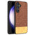 Mobizang Soft Fabric & Leather Hybrid Protective Back Cover for Samsung Galaxy S24 | Shockproof Slim Hard Anti Slip Back Case (Brown)