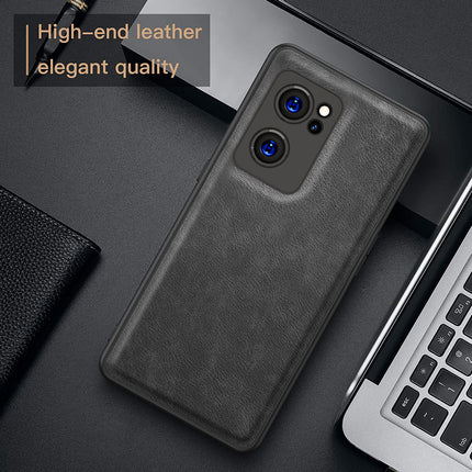 Tux Back Case For Oppo Reno 7 (5G) , Slim Leather Case with Soft Edge Shockproof Back Cover (Black)