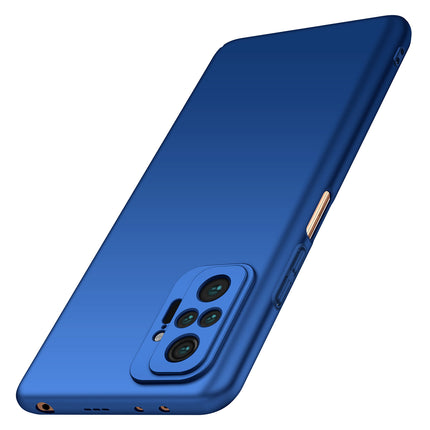 Silk Smooth Finish [Full Coverage] All Sides Protection Slim Back Cover For Xiaomi Redmi Note 10 Pro /  Note 10 Pro Max (Blue)