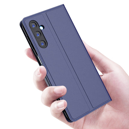 Mobizang Noble Slim Magnetic Leather Flip Case Cover for Samsung Galaxy F54 / M54 (5G) | Card Holder Stand Leather Flip Wallet Case (Blue)