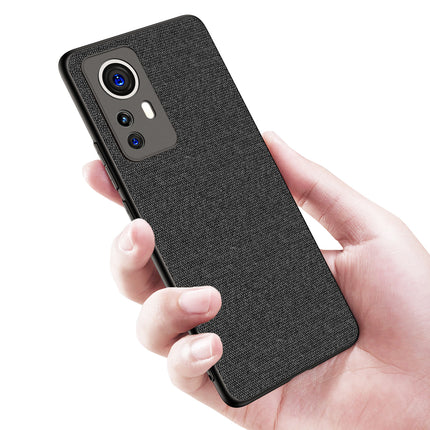 Soft Fabric Hybrid Protective Back Case Cover for Xiaomi 12 PRO (5G) (Black)